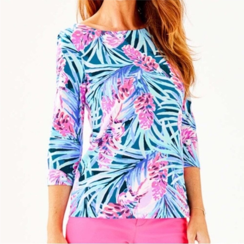 Lilly Pulitzer Waverly Top in Mr Peacock B Tweethearts Print Size S
